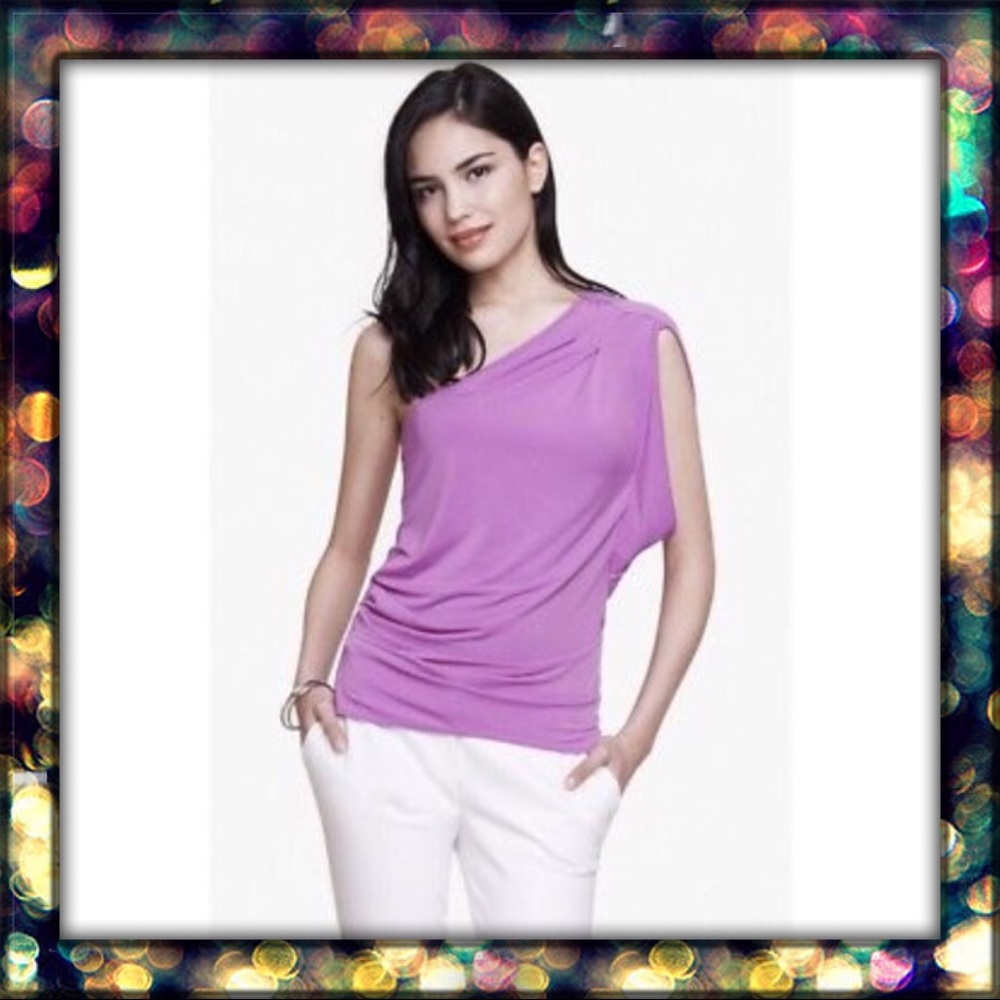 {Express} One Shoulder Pleated top